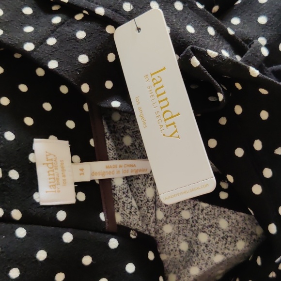 Laundry by Shelli Segal Black & White polka dot pleated high waisted crop pants - Picture 4 of 6